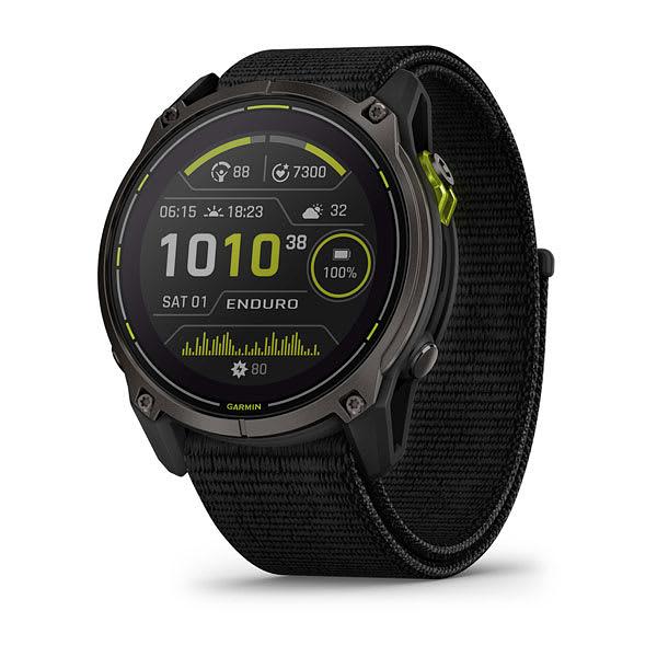 Garmin Enduro 3 (51 Mm) Solar Sapphire Carbon Gray Dlc Titanium With Black Ultrafit Nylon Band