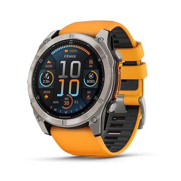Garmin Fenix 8 51Mm, Saph, Ti/Bare/Graphite/Orange, Sea (Amoled Sapphire)