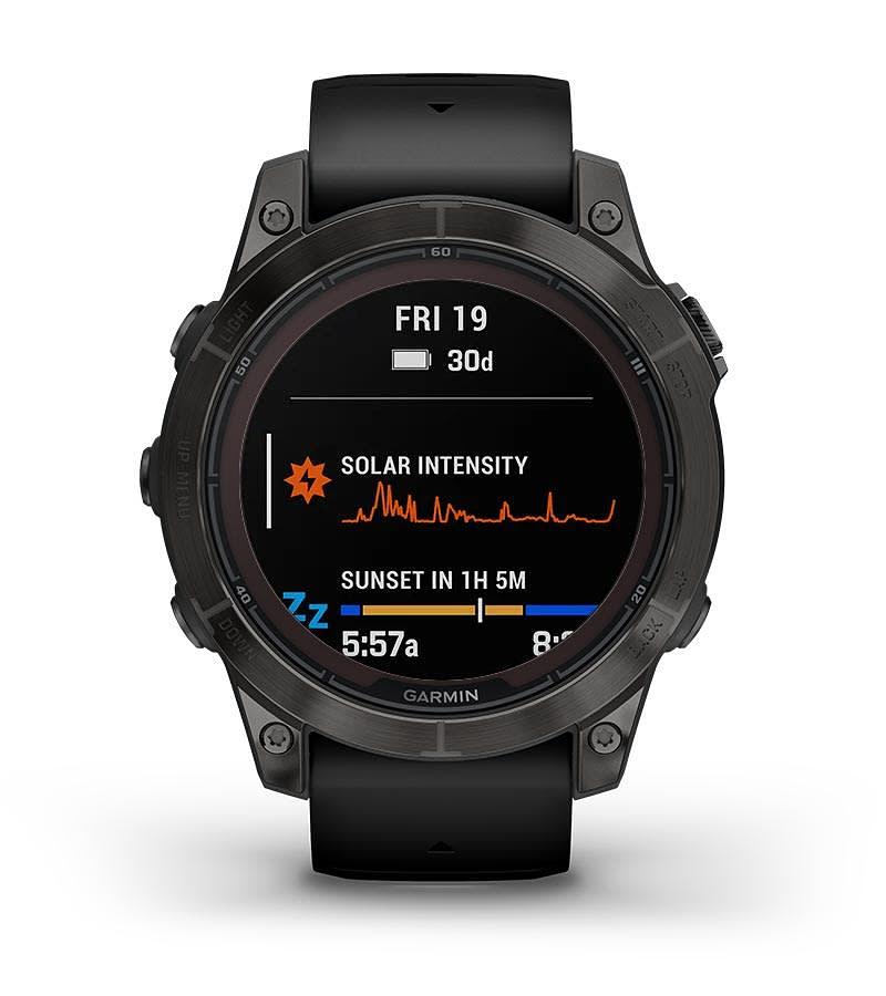 Garmin Fenix 7X, Solar Saph,Black Ti W/Black Silicone Band